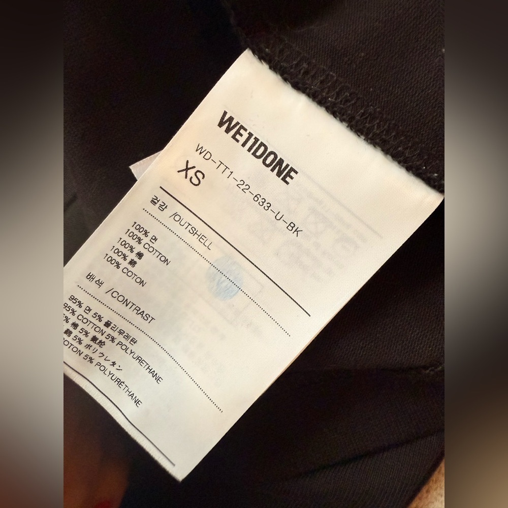 BLACK WE11DONE SMALL LOGO LONG-SLEEVED T-SHIRT XS - Picture 6 of 8